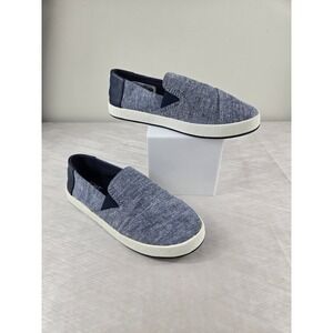 Toms Kids Alpargata Cupsole Navy Blue Chambray Slip On Loafers Size 1 10013075
